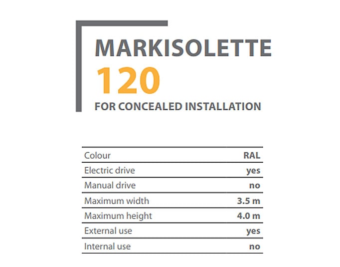 Markisolette 120 skrivena ugradnja img2