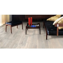 Troslojni parketi Harmony Collection HRAST CREME Country, brušen, bijelo mat lakiran 2-strip 15 mm